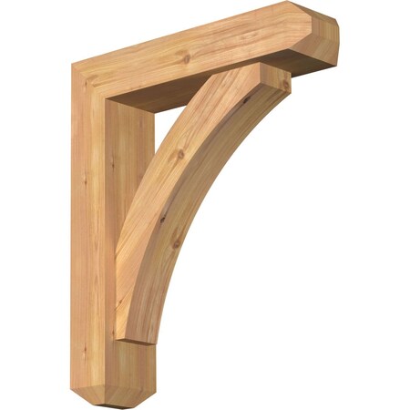 Ekena Millwork Thorton Craftsman Smooth Bracket w/ Offset Brace, Western Red Cedar, 5 1/2"W x 22"D x 26"H BKT0604X22X26THR04SWR